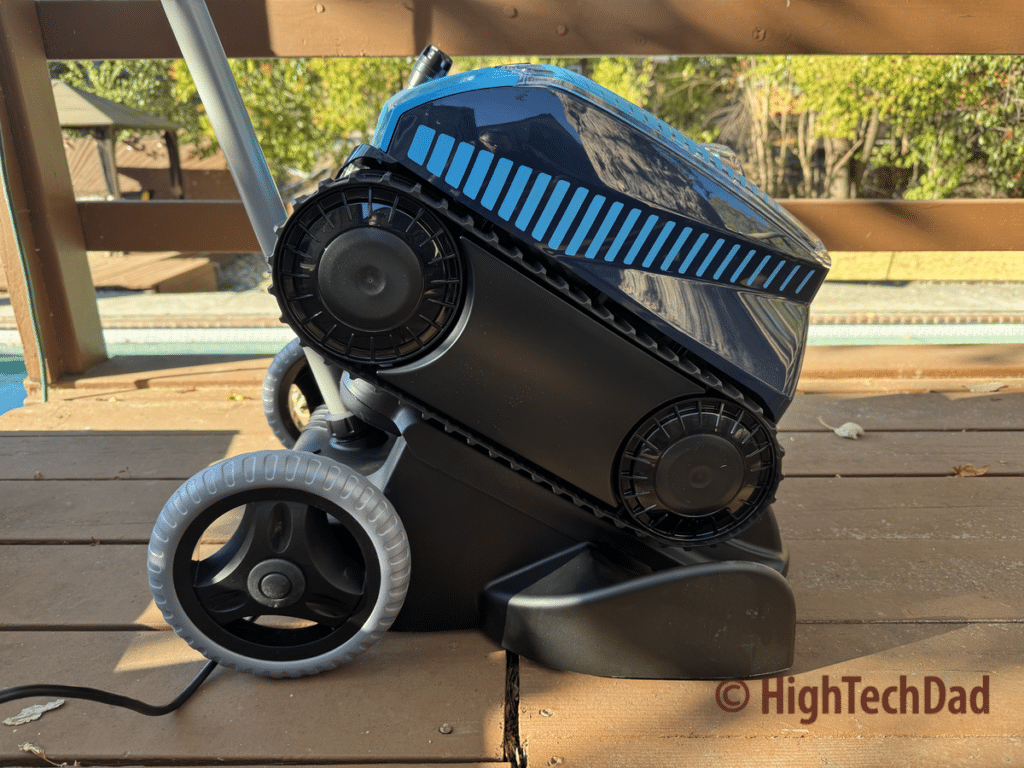 In the caddy - Polaris Freedom Plus robotic pool cleaner - HighTechDad review