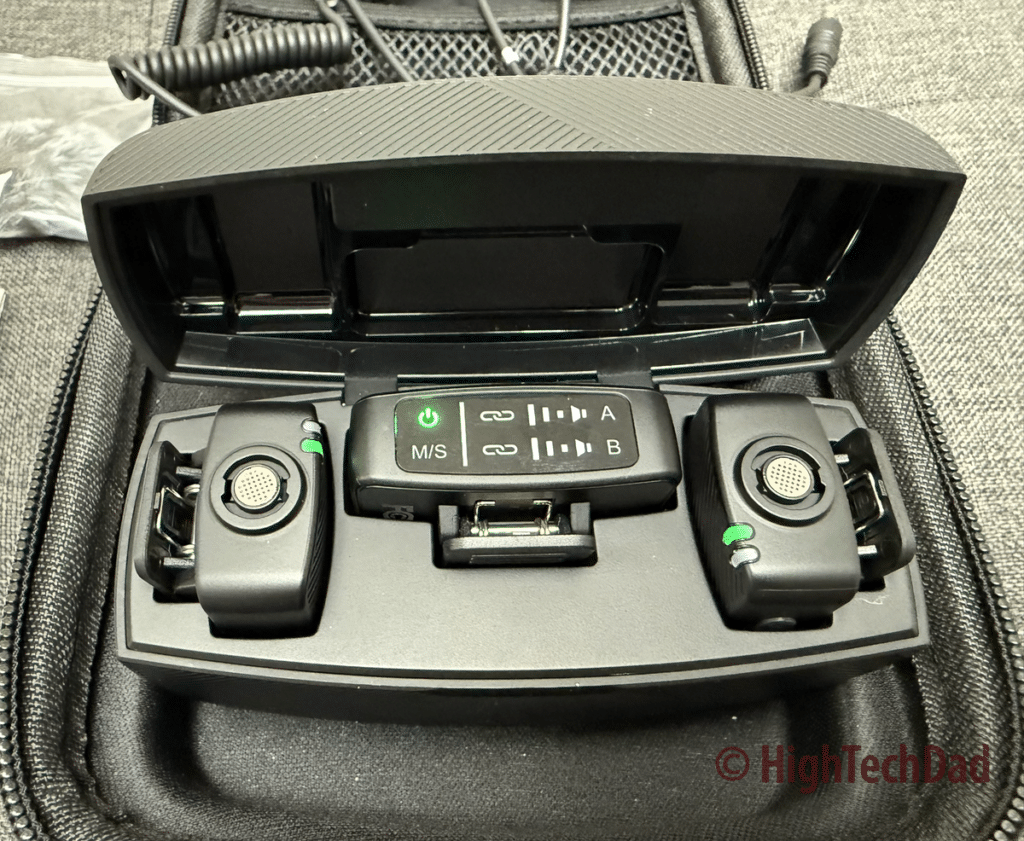 Charging case - FiFine M9 Dual Lavalier Microphones - HighTechDad Review