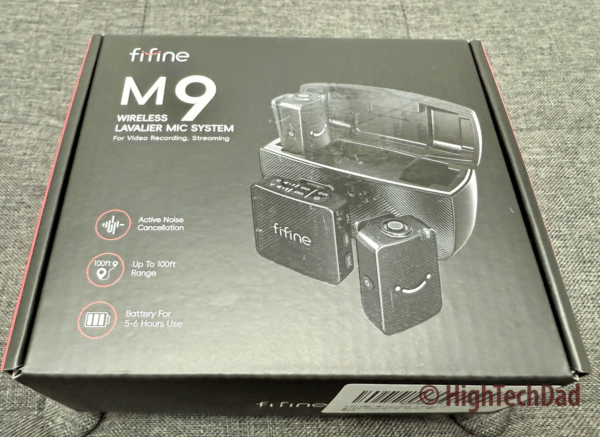 Box of the FiFine M9 Dual Wireless Mic Kit - HighTechDad review