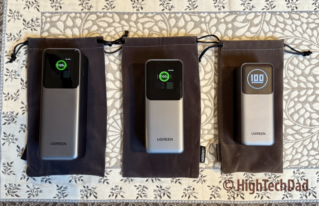 UGREEN Nexode power banks with soft fabric carrying case - HighTechDad review